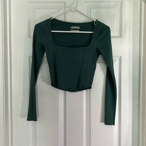 Urban Outfitters Dark Teal Green Square Neck Top